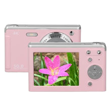 Load image into Gallery viewer, 4K Digital Camera with 16X Zoom, 50MP Autofocus Compact Camera, Anti Shake Photography Camera with Fill Light for Boys Girls Kids Students, 2.8 Inch LCD Screen (Pink)_2246