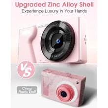Load image into Gallery viewer, 4K Digital Camera with Front Rear Lens, Autofocus and 32G Card, Metal Shell, Pink_1782