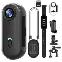 Load image into Gallery viewer, 4K WIFI POV Action Body Camera 64GB, Thumb Size Mini Bodycam, Waterproof Magnetic Wearable Hand-free Portable Sports Action Cameras, Snapcam Mount Anywhere for Cycling, Skiing, Swimming, Walking, black_1