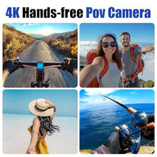 Load image into Gallery viewer, 4K WIFI POV Action Body Camera 64GB, Thumb Size Mini Bodycam, Waterproof Magnetic Wearable Hand-free Portable Sports Action Cameras, Snapcam Mount Anywhere for Cycling, Skiing, Swimming, Walking, black_158