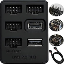 Load image into Gallery viewer, 5 Ports Internal USB Hub, Motherboard 9pin USB 2.0 Header Splitter, USB 2.0 to USB 3.2 Gen 1 Header Adapter., Black_1
