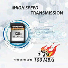 Load image into Gallery viewer, 5-Years Data Recovery GIGASTONE 128GB SD Card with USB Type C Card Reader, 4K Camera Pro, UHS-I A1 V30 U3 SDXC Memory Card, Speed up to 100MB/s, Compatible with Digital Camera, with 1 mini case, GBKCameraProSDCardPackTypeCCardReader_855
