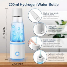 Load image into Gallery viewer, 5000PPB Hydrogen Water Bottle Generator 3 in 1 Hydrogen Water Generator Machine with SPE & PEM Technology Portable Hydrogenated Water Bottle Inhalation for Healthy Hydration/White_5446