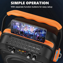 Load image into Gallery viewer, Karaoke Machine with 2 Microphones: HWWR Portable Bluetooth Speaker with 6.8" Subwoofers, Karaoke Machine for Adults Kids with PA System, Karaoke Microphone & DJ Lights for Home Party Outdoor