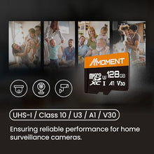 Load image into Gallery viewer, MMOMENT 128GB Micro SDXC Card, A1, UHS-I, U3, V30, Class10 Compatible, Read Speed Up to 95 MB/s,Write Speed Up to 60 MB/s, SD Adapter Included