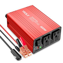 Load image into Gallery viewer, YSOLX 600W Power Inverter, DC 12V to 110V AC Car Inverter with Dual USB C/A Fast Car Charger Adapter(Updated)