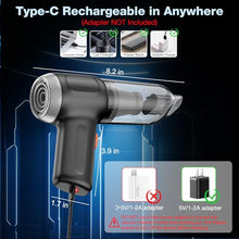 Load image into Gallery viewer, MARLALL Compressed Air Duster, Cordless Air Blower & Hand Pump Car Vacuum Cleaner Portable Rechargeable Mini Handheld Computer Keyboard Duster Cleaner(Black)