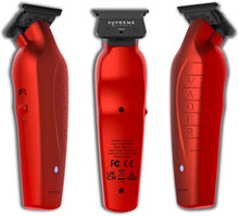 Load image into Gallery viewer, Supreme Trimmer Vader Trimmer ST3778 | Barber Liner Mens Beard Trimmer (210 Min Run Time) DLC T Blade Cordless Hair Clippers | Red