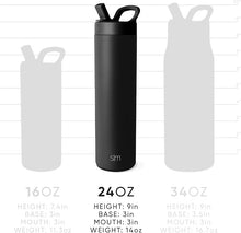 Load image into Gallery viewer, Simple Modern Water Bottle with Straw lid | Insulated Stainless Steel Thermos | Reusable Travel Water Bottles for Gym & Sports | Leak Proof & BPA Free | Mesa Collection | 24oz, Almond Birch