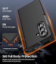 Load image into Gallery viewer, MAKAVO Slim Thin for Samsung Galaxy Z Fold 7 Case, Built-in Outer Screen Protector, Hinge Protection, Fold7 Full Body Hard Shockproof Phone Cover, Black