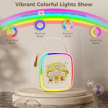 Load image into Gallery viewer, HWWR Karaoke Machine for Kids, Mini Karaoke Machine with 2 Microphones & LED Lights for Home Party, Toys for Girls Boys, Family Easter Christmas Birthday Gift for Kids 4 5 6 7 8 9 10 11 12+ Years Old