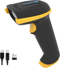 Load image into Gallery viewer, Tera Barcode Scanner Wireless Versatile 2-in-1 (2.4Ghz Wireless+USB 2.0 Wired) with Battery Level Indicator, 328 Feet Transmission Distance Rechargeable 1D Laser Bar Code Reader Handheld 5100 Yellow