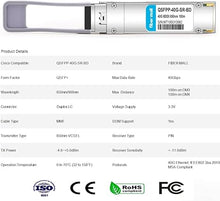 Load image into Gallery viewer, 40G QSFP+ SR BiDi for Cisco QSFP-40G-SR-BD,Meraki MA-QSFP-40G-SR-BD, 40GBASE-SR Bi-Directional QSFP+LC Multi-Mode Transceiver Modul 850nm/900nm MMF 100m/150m Duplex LC