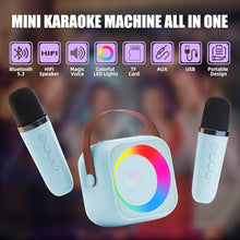 Load image into Gallery viewer, ZERFUN Mini Karaoke Machine Microphone for Kids Adults, Wireless Microphones Rechargeable with Bluetooth Speaker, Toys Gifts Presents for Girls Boys Toddler Birthday Christmas, Blue