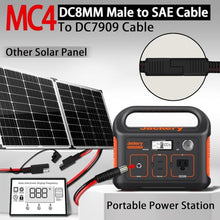 Load image into Gallery viewer, COMeap SAE to DC8mm Male Adapter for Jackery Solar Panel, with Polarity Reverse Adapter and DC7909 to DC5525/DC8020 Converter for Explorer/GZ Portable Power Station Solar Generator 14AWG 6FT(1.8M)