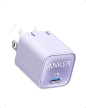 Load image into Gallery viewer, 30W USB C GaN Charger, Anker 511 Charger (Nano 3), PIQ 3.0 Foldable Fast Charger for iPhone 15 Series, Galaxy, iPad (Cable Not Included)—Lilac Purple
