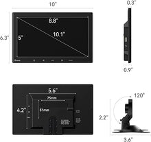 Load image into Gallery viewer, Eyoyo 10 inch Monitor, 1024x600 Small HDMI Monitor, HDMI VGA AV Monitor with Remote Control & Speaker, Portable Display for Gaming Raspi PC DVD Car