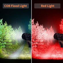 Load image into Gallery viewer, BUYSIGHT Rechargeable Spotlight Flashlight,high lumens Hand held Spotlight Waterproof Flashlight Hunting floodlight with red Filter (Graphite Black-COB)