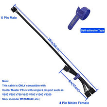 Load image into Gallery viewer, COMeap Molex Power Cable for Cooler Master PSUs, 5 Pin to 3X 4 Pin Molex Hard Drive HDD Power Adapter Splitter for BTC Mining Riser Card 20-in(50cm)