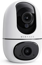 Load image into Gallery viewer, virtavo EggSentry Indoor Security Camera, Dual-Lens & Split View, 360° PTZ Baby Monitor & Pet Cam, Motion Tracking, 2-Way Audio, Night Vision, Cloud/SD Storage, Phone App, 2.4GHz WiFi