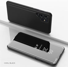 Load image into Gallery viewer, CCSamll Mirror Case for Samsung Galaxy S23 Ultra (NOT S23) Support Wireless Charging, Smart Clear View Cover Ultra Thin with Kickstand Flip Phone Case for Samsung Galaxy S23 Ultra 5G QH Black