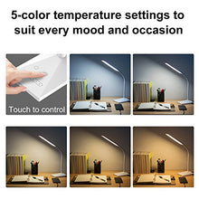 Load image into Gallery viewer, RAOYI LED Desk Lamp, 12W Dimmable Table Lamp Eye-Caring Reading Light with USB Charging Port Touch Control 5 Color Modes 6-Level Brightness Adjustable for Office Home Bedroom (White)