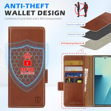 Load image into Gallery viewer, SHIELDON Wallet Case for Galaxy Z Fold7 2025, Genuine Leather Folio Case, Stand Function, RFID Blocking Card Slot Shock-Absorbent Compatible with Galaxy Z Fold 7 8.0" - Retro Brown