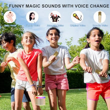 Load image into Gallery viewer, HWWR Mini Karaoke Machine for Kids, Mini Bluetooth Speaker with 2 Wireless Microphones for Kids Singing Home Party, 2025 Popular Birthday Gifts Toys for Girls Boys Age 3-12+