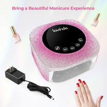 Load image into Gallery viewer, Lavinda UV Nail Lamp, 54W UV Light for Gel Nails with Rhinestones, Plug-in UV LED Nail Lamp Nail Light Fast Curing Lamp Nail Dryer for Gel Polish, Nail Supplies for Salon Home Use, Gradient Pink