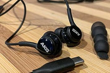 Load image into Gallery viewer, SAMSUNG AKG Earbuds for Galaxy S23 Ultra - Original USB Type C in-Ear Earbud Headphones with Remote & Mic - Braided - Includes Velvet Pouch - Black