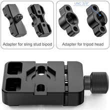 Load image into Gallery viewer, Arca Swiss Bipod Adapter for Harris/Atlas Bipod WEYLLAN AB45_MK80, Compatible Arca-Swiss Rails and Q.R Plates, Lightweight Clamp with Mlok Rail Stable Connection Bipod, Mount on Tripod Ball Head