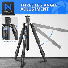 Load image into Gallery viewer, Carbon Fiber Tripod for Camera WEYLLAN 72.6'' Travel Camera Tripod Monopod, 32.5mm Carbon Camera Tripod Leg, Professional Carbon Travel Tripod for Sony Nikon Canon Fuji Dslr Camera (Without Ball Head)