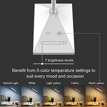 Load image into Gallery viewer, RAOYI LED Desk Lamp, 12W Dimmable Table Lamp Eye-Caring Reading Light with USB Charging Port Touch Control 5 Color Modes 6-Level Brightness Adjustable for Office Home Bedroom (White)