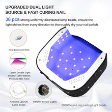 Load image into Gallery viewer, Lavinda 54W UV Nail Lamp, UV Light for Gel Nails, Cordless Rechargeable UV LED Nail Lamp Nail Light with 4 Timer and LCD Display, Professional Fast Curing Lamp Nail Dryer with Black Rhinestone