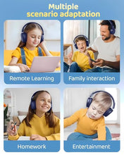 Load image into Gallery viewer, awatrue Kids Bluetooth Headphones, Wireless Headphones with HD ENC Microphone, 50 Hours Playtime, Safe Volume, Type C Fast Charging, Foldable On-Ear Headphone for Children/Teens/Smart Device(Blue)
