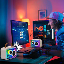 Load image into Gallery viewer, HWWR Karaoke Machine for Kids and Adults, Mini Portable Bluetooth 5.3 Karaoke Speaker with 2 Wireless Microphones, Popular Birthday Gifts for Girls Age 3-12+, Singing Machine with Party Lights