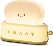 Load image into Gallery viewer, QANYI Small Table Lamp, Cute Toast Bread LED Bedroom Nightstand Light with Timer and Rechargeable, Cool Birthday Gift for Baby Kids Children Girls Boys