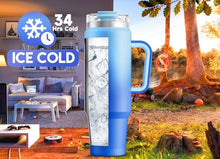 Load image into Gallery viewer, Meoky 40 oz Tumbler with Handle and Straw, Insulated Tumbler with Lid and Straw, Stainless Steel Travel Mug, Keeps Cold for 34 Hours, 100% Leak Proof, Fits in Car Cup Holder (Sky)
