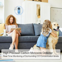 Load image into Gallery viewer, Plug in Carbon Monoxide Detectors 2 Pack, KH Alert 3-in-1 Carbon Monoxide Detector with Temperature and Humidity Sensor, Portable CO Monitor for Home/Apartment