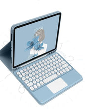 Load image into Gallery viewer, iPad Air2 iPad 5 iPad 6 Keyboard Case Touchpad Magnetic Detachable Bluetooth Keyboard Slim Smart case Round Key for iPad 5th 6th Generation 9.7'' (iPad Air2/iPad5/iPad6, Blue)