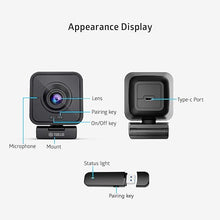 Load image into Gallery viewer, TOALLIN 1080P HD Wireless Webcam for PC, Built-in Noise-Canceling Microphone, Wireless Computer Camera for Video Conferencing, Live Streaming and Online Video Calls