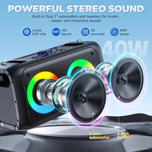 Load image into Gallery viewer, HWWR Karaoke Machine for Adults Kids, Bluetooth Party Karaoke Speaker with 2 Wireless Microphones for Singing, PA System with HiFi Sound/Dual 3" Subwoofers/Echo Adjustment/Disco Lights for Home Party