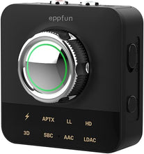Load image into Gallery viewer, eppfun Bluetooth Audio Receiver, with LDAC/APTX Low Latency/APTX HD/AAC/SBC, Wireless RCA Audio Adapter with 3.5mm Jack/RCA Out for Hi Res Music Streaming,HiFi Audio,Skeakers, Home Stereo
