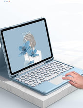 Load image into Gallery viewer, iPad Air2 iPad 5 iPad 6 Keyboard Case Touchpad Magnetic Detachable Bluetooth Keyboard Slim Smart case Round Key for iPad 5th 6th Generation 9.7''(iPad Air2/iPad5/iPad6, Black)