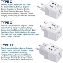 Load image into Gallery viewer, Ceptics Complete European Set Travel Adapter Plug by Ceptics With Dual USB - Type G, E/F, C - London - USA Input - Light Weight - Perfect for Cell Phones, Chargers, Cameras and More - 3 Pack