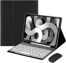 Load image into Gallery viewer, HENGHUI Keyboard Mouse for Galaxy Tab A8 10.5 inch Tablet 2022 SM-X200/X205/X207 Keyboard Case Cute Round Key Color Keyboard Wireless Detachable BT Keyboard Cover (Black)