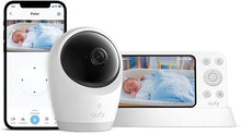 Load image into Gallery viewer, eufy Baby Monitor E21 with 4K Camera, Hybrid Wi-Fi and No Wi-Fi Connection, App and Monitor Control, Ultra-Clear Night View, Pan-Tilt, 8× Zoom, Portable Camera with Built-In Battery, ANR, Smart Alerts