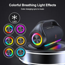 Load image into Gallery viewer, HWWR Karaoke Machine for Adults and Kids, Portable Bluetooth Speaker with Microphones, PA System with 2 Karaoke Microphones, Disco Lights for Home Parties Outdoor, Support USB/AUX/TWS