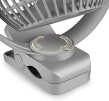 Load image into Gallery viewer, Viniper 6 inch Rechargeable Clip on Fan, 5000mah Battery Desk Fan : 360° Rotation & 3 Speeds Strong Wind Portable Fan, 8-30 Working Hours, Quiet and Powerful (Gray)