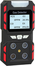 Load image into Gallery viewer, AirRadio 4-Explosive-Gas Detector H2S,O2,CO,EX Gas Sensor Sniffer BX-020 Combustible Gas Detector Tester for Propane/Methane/Natural Gas/Carbon Monoxide/Hydrogen Sulfide, Black